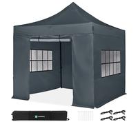Tente de réception Premium Easy-Up - 3x3 m | Ensemble incl. parois latérales - Grise