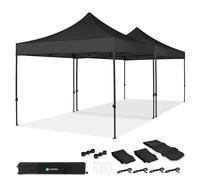 Tente de réception Premium Easy-Up - 6x3 m | Ensemble incl. 2x tente de fête et 1x kit de connexion - Noire