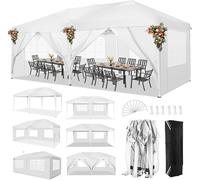 Tente de réception - Tente - Toile de protection - Auvent extérieur - 3 x 6 mètres - Tissu Oxford imperméable - Structure en acier réglable