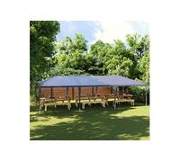 Tente de Réception Tonnelle de Patio Chapiteau de Jardin Pavillon d'Extérieur Belvédère de Terrasse Voyages de Camping 4x9 m Bleu