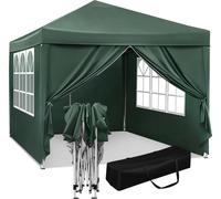 Tente de réception - Verte - Easy Up - Résistante aux intempéries - Hydrofuge - 3x3m