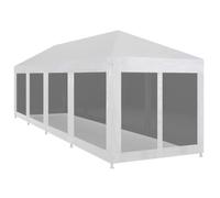 Tente de réception - vidaXL - 12 x 3 m - 10 parois en maille - Acier enduit de poudre - Mixte