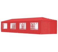 Tente de réception vidaXL 1200 x 300 x 255 cm, rouge, en PE et acier