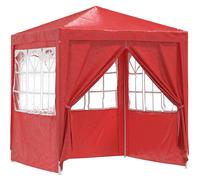 Tente de réception vidaXL 200 x 200 x 240 cm, rouge, en PE et acier