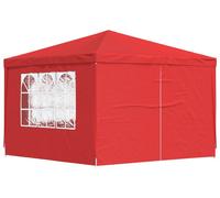 Tente de réception vidaXL 300 x 300 x 255 cm, rouge, en PE et acier