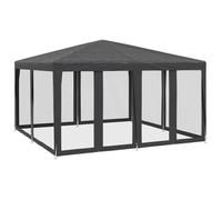 Tente de réception - vidaxl - 4x4 m - Anthracite - 8 parois latérales en maille - Résistance aux UV - Imperméable