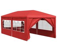 Tente de réception vidaXL 600 x 300 x 255 cm, rouge, en PE et acier