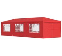 Tente de réception vidaXL 900 x 300 x 255 cm, rouge, en PE et acier