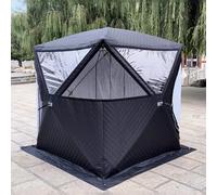 Tente de sauna d'extérieur pour 3 à 5 personnes, isolation thermique à 3 couches, spa pop-up portable avec cric de poêle, idéale pour la détente à la maison dans le jardin (poêle non inclus)