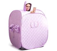 Tente de sauna portable pliable pour la maison, couverture complète, tente à vapeur pour une seule personne avec chapeau, violet