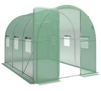 Tente de séchage des feuilles - Séchoir de jardin - 3 x 2 x 2 mètres - Imperméable - Structure en PE et en acier - 6 rouleaux de support - Porte avec système d'arrêt - Couleur verte
