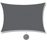Tente de soleil, rectangulaire, 3 x 4 m, imperméable, protection solaire, pour balcon, terrasse et jardin, gris/anthracite