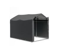 Outsunny Abri de jardin 2 x 1,6 x 1,65 m, abri vélo extérieur avec cadre en métal galvanisé, imperméable et résistant aux UV, tente de stockage pour vélo, moto, outils, gris foncé