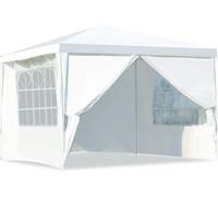 Tente de table de 3 m avec 4 parois latérales amovibles et des fenêtres, pavillon de jardin, cabane de jardin, salle de réception de jardin, salle de réception, fête, festival, mariage