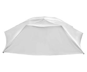 Tente de toit pour voiture avec protection solaire - Auvent de voiture semi-automatique - Hydraulique - 4,2 x 2,2 m - Tissu Oxford et fibre de verre - Abri de voiture pliable et transportable - Gris a