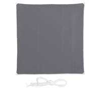 Tente d'ombrage carrée Relaxdays, hydrofuge, protection UV, avec cordes de tension, pour terrasse ou balcon, L x P : 5 x 5 m, gris