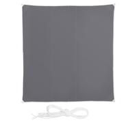 Tente d'ombrage carrée Relaxdays, hydrofuge, protection UV, avec cordes de tension, terrasse, voile de balcon L x P : 4 x 4 m, gris