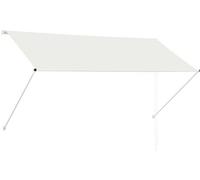 Tente d'ombrage faite main - 250 x 150 cm - Crème - Résistante aux UV et imperméable - Parasol à bras articulés pour balcon, terrasse et jardin