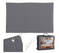 Tente d'ombrage Relaxdays, 4 x 6 m, polyester, imperméable, toile à œillets et cordes de tension, toile d'ombrage rectangulaire, gris foncé