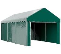 Tente garage carport 3 x 6m Auvent de voiture robuste avec 2 portes enroulables, toile 200g PE, vert