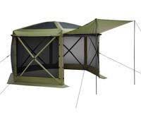 Tente-gazebo pop-up, 3,6 x 3,6 m Grande tente de camping à 6 côtés avec toit amovible et sac de transport, installation rapide et résistante aux morsures, abri solaire pour 8 à 10 personnes, patio arr