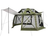Tente-gazebo pop-up, 3,96 x 3,96 m, tente de camping sphérique à 13 côtés avec toit amovible et sac de transport, installation rapide et résistante aux morsures, abri solaire pour 10 à 12 personnes, c