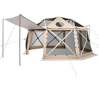 Tente-gazebo pop-up, 4,57 x 4,57 m, tente de camping sphérique à 13 côtés avec toit amovible et sac de transport, installation rapide et résistante aux morsures, abri solaire pour 12 à 15 personnes, b