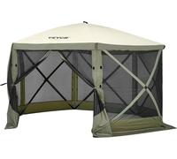 Tente gazebo pop-up Tente pop-up à 6 côtés Abri solaire vert