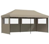 Tente légère - 3 x 6 m - Easy Up - Résistante aux intempéries - Avec parois latérales - Marron