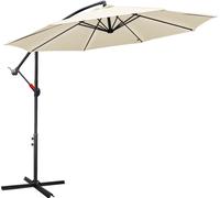 Tente parasol Ø3,5 m avec parasol de jardin pivotant à 360°, parasol de terrasse, parasol suspendu, parasol de marché, parasol de plage, protection solaire, protection UV, beige