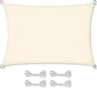 Tente pare-soleil PES rectangulaire 3 x 4, blanc crème, polyester 160 g/m²