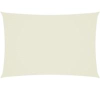 Tente pare-soleil rectangulaire XXL - 3 x 5 m - Crème - Tissu Oxford - Résistante aux intempéries et aux UV - Corde pare-soleil enduite dePolyuréthane- Avec cordes et fixations en acier inoxydable