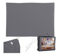Tente pare-soleil Relaxdays, 3 x 4 m, polyester, imperméable, toile à œillets, cordes de tension, toile pare-soleil rectangulaire, gris foncé
