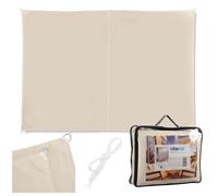 Tente pare-soleil Relaxdays, 5 x 6 m, polyester, imperméable, toile à œillets et cordes de tension, toile pare-soleil rectangulaire, beige