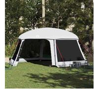 Tente piscine avec toit amovible - vidaXL - 618x532 cm - Gris - Imperméable - Parois en maille - Double-toit amovible