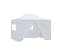 vidaXL Tente de réception pliante 3x4,5 m avec 4 parois blanche