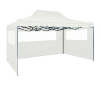 vidaXL Tente de réception pliable 291 x 413 x 315 cm Imperméable, 3 parois, Résistant aux UV Blanc
