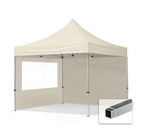 TOOLPORT 3x3 m Tonnelle pliante Alu, PES 700, côtés panoramiques, crème - (59003)