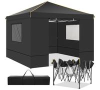 Tente pliante avec auvent - Tente de jardin - Tente de réception - Toile d'ombrage - 3x3 mètres - Tissu Oxford imperméable