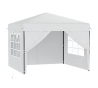 Tente pliante pop-up NAIZY 3 x 3 m, montage rapide à l'aide d'un seul bouton, imperméable et résistante aux UV, avec 4 panneaux latéraux, sac de transport inclus – Blanc