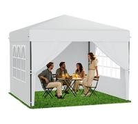 Tente pop-up ACXIN 2,5 x 2,5 m, montage rapide à un bouton, tente pliable pour fêtes et jardin, imperméable et résistante aux UV, avec 4 parois latérales, sac de transport inclus – Blanc