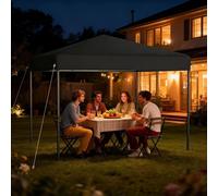 Tente pop-up ACXIN 3 x 3 m, montage rapide à l'aide d'un seul bouton, tente pliable pour fêtes et jardin, imperméable et avec protection UV, sans parois latérales, sac de transport inclus – Anthracite