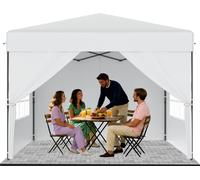 Tente pop-up ACXIN 3 x 3 m, montage rapide à un bouton, tente pliable pour fêtes et jardin, imperméable et résistante aux UV, avec 4 parois latérales, sac de transport inclus – Blanc
