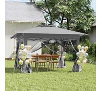 Tente pop-up ACXIN 4 x 4 m, montage rapide à un bouton, tente pliable pour fêtes et jardin, double toit et aération, moustiquaire, imperméable et protection UV, avec panneaux latéraux, sac de transpor