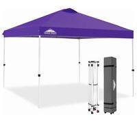 Tente pop-up avec sac de transport et roulettes, dimensions 30 x 30 mètres, base carrée, couleur violet