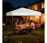 Tente pop-up YRHome 3 x 3 m, montage rapide à un bouton, imperméable et protection UV, sans parois latérales, sac de transport inclus – Blanc