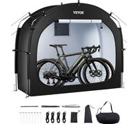 VEVOR Abri à Vélo pour 1-2 Vélos Tente de Rangement Spacieuse Étanche, Fenêtre Ventilée, Poteaux Fibre de Verre, Double Fermeture Éclair, Tissu Oxford, Porte Simple, Facile à Installer, pour Extérieur