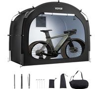 VEVOR Abri à Vélo pour 4-5 Vélos Tente de Rangement Spacieuse Étanche, Fenêtre Ventilée, Poteaux Fibre de Verre, Double Fermeture Éclair, Tissu Oxford, Porte Simple, Facile à Installer, pour Extérieur