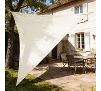 Tente triangulaire imperméable 3 x 3 x 3 m, protection solaire, hydrofuge, en polyester PES haut de gamme avec protection UV, pour balcon, jardin ou terrasse, couleur crème