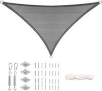 Tente triangulaire - perméable à l'air et imperméable - en HDPE respirant - résistante aux UV et robuste - gris foncé - 3 x 3 x 4,25 m